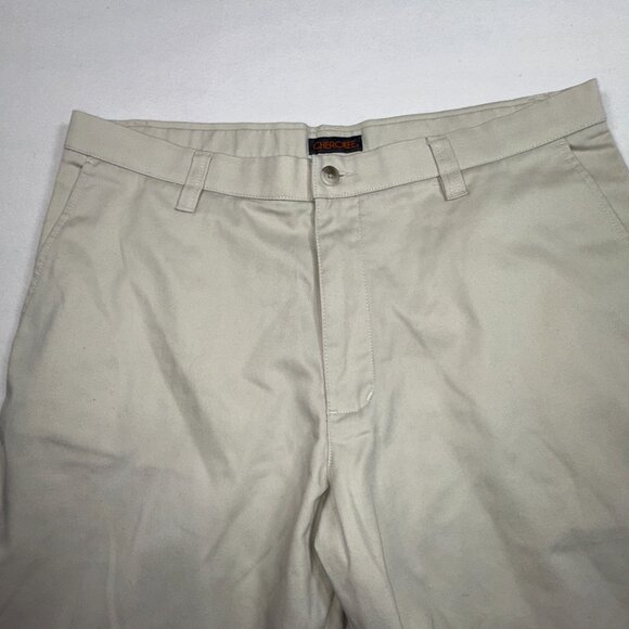 NWOT Cherokee Ultimate Khaki Men's Flat Front Pants Tag Size 36 34 Tan Workwear - Picture 2 of 11